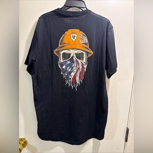 Ariat Black nwot Born For This vent pits work ReBar Tee with Skull Graphic